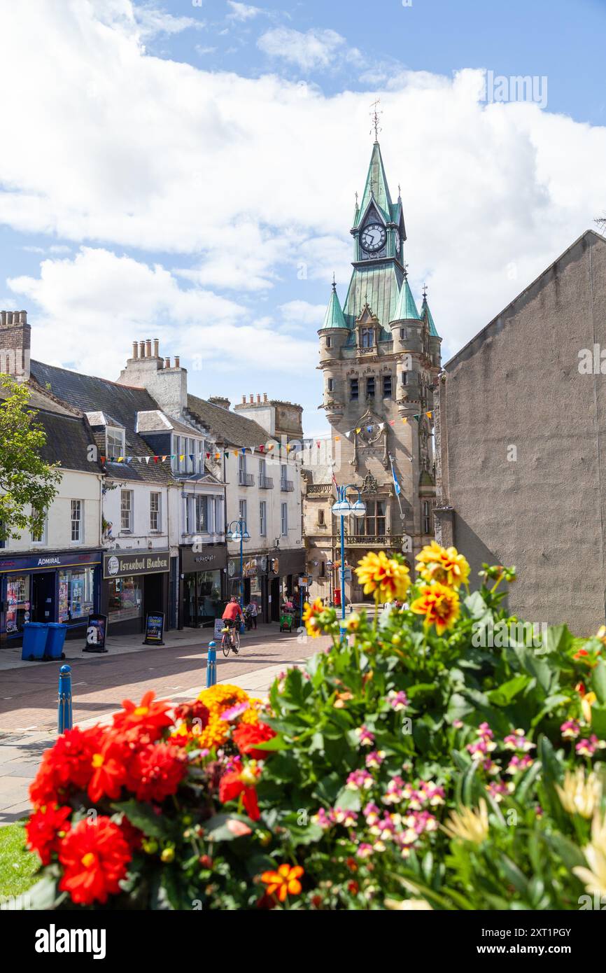 La Tour de l'horloge de Dunfermline City Chambers, Fife. Banque D'Images