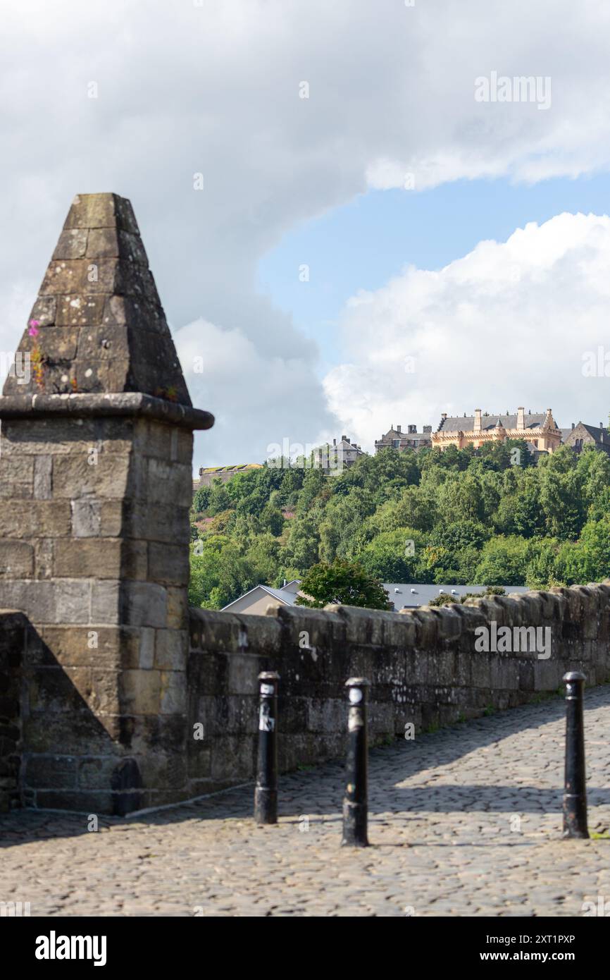 Château de Stirling vu du vieux pont de Stirling Banque D'Images