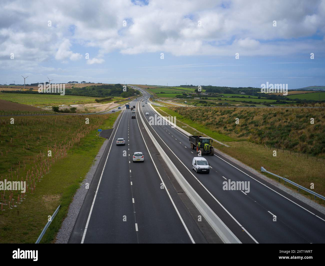 A30 NOUVELLE CARLAND CROISE A CHIVERTON BY-PASS DOUBLE CARRIGEWAY Banque D'Images