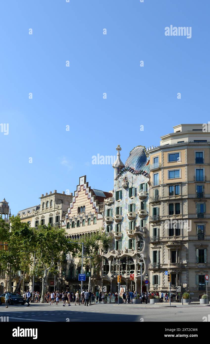 Casa Amatller et Casa Batlló sur le Passeig de Gràcia à Barcelone, Espagne. Banque D'Images