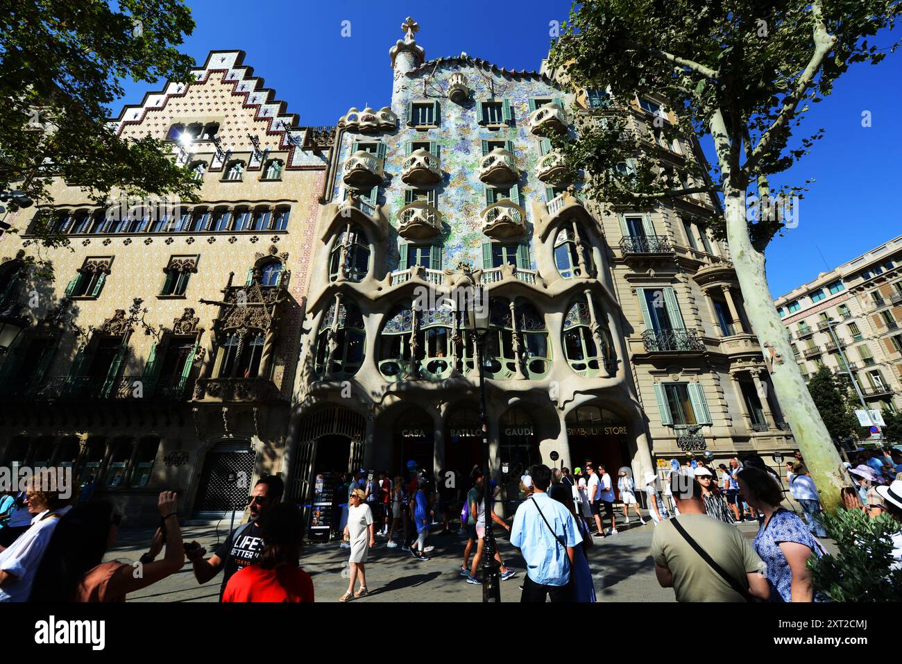 Casa Amatller et Casa Batlló sur le Passeig de Gràcia à Barcelone, Espagne. Banque D'Images