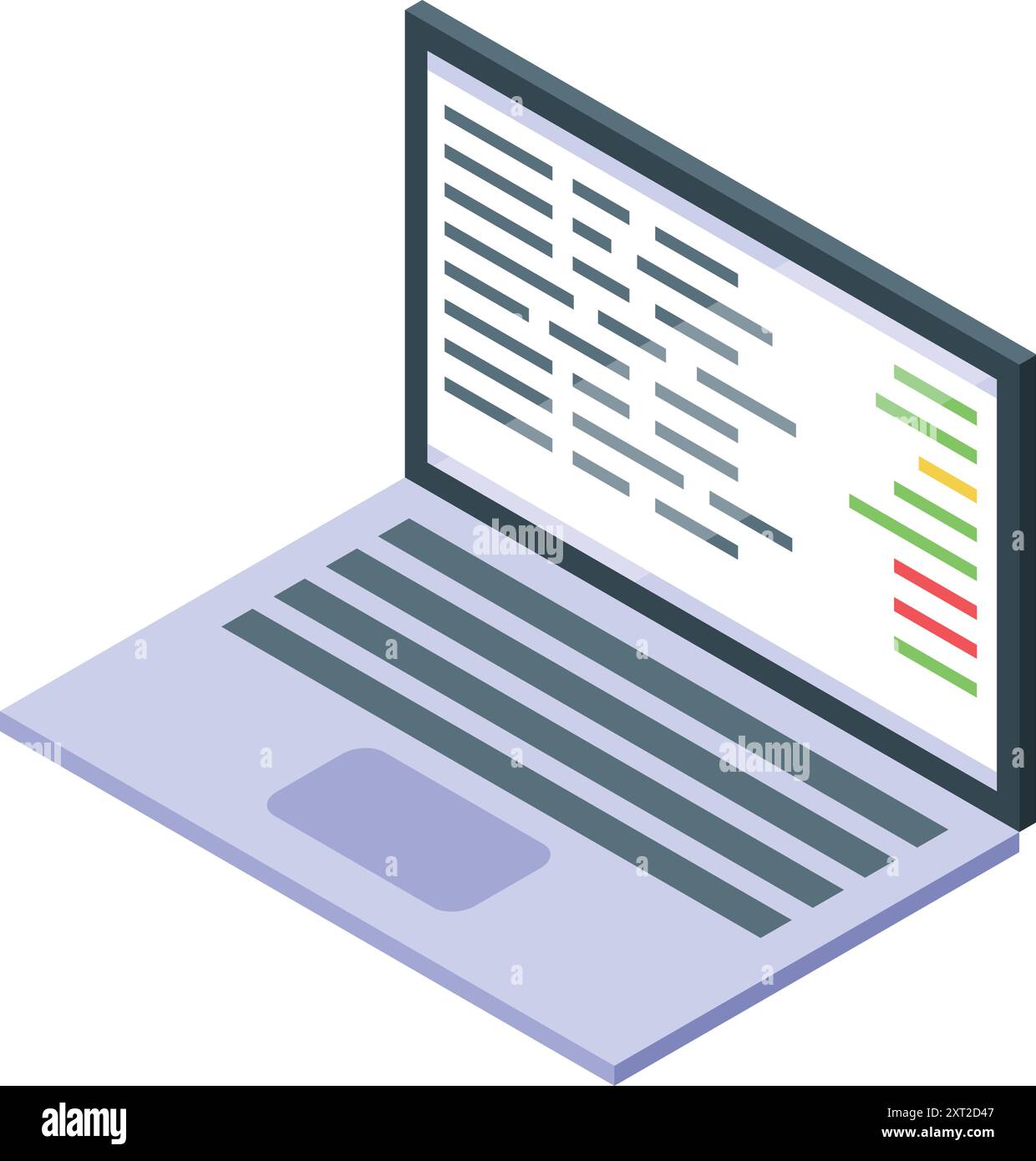 Ordinateur portable affichant des lignes de code, représentant le développement logiciel Illustration de Vecteur