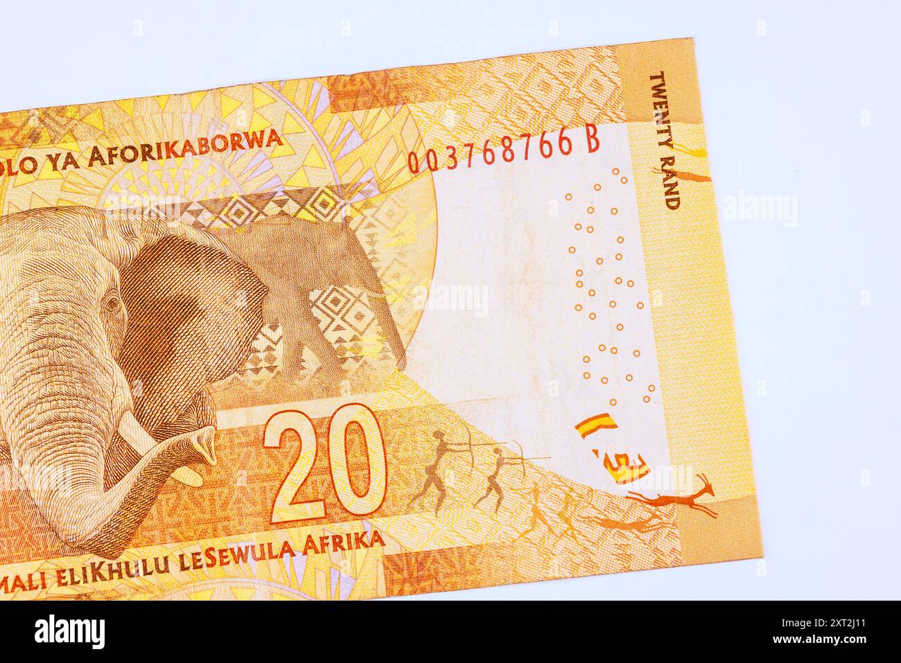 La banque nationale sud-africaine émet des billets libellés en 20 rands vue arrière Banque D'Images