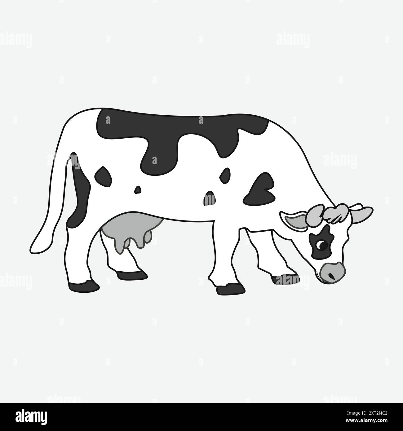 vecteur de vache noir et blanc Illustration de Vecteur