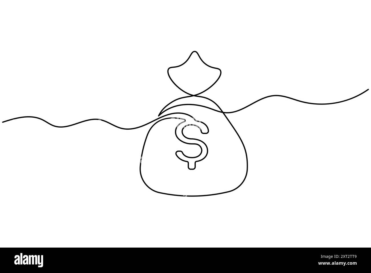 Icône dollar dessin continu d'une ligne d'icône de vecteur de signe dollar de contour isolé Illustration de Vecteur