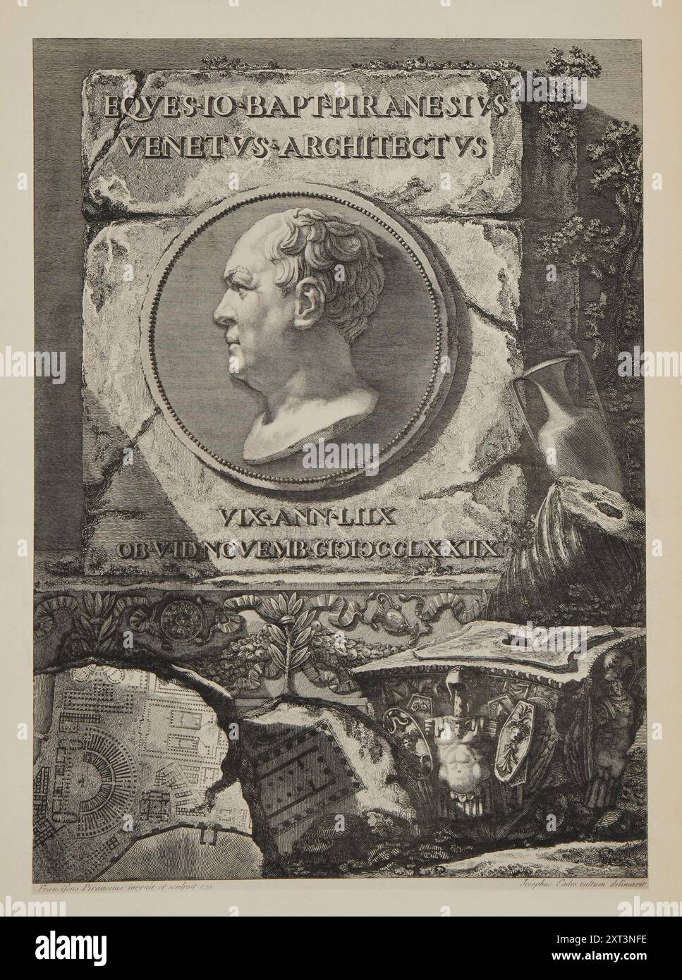 Portrait de Giovanni Battista Piranesi (1720-1778), 1779. Trouvé dans la Collection de la Collection privée. Banque D'Images