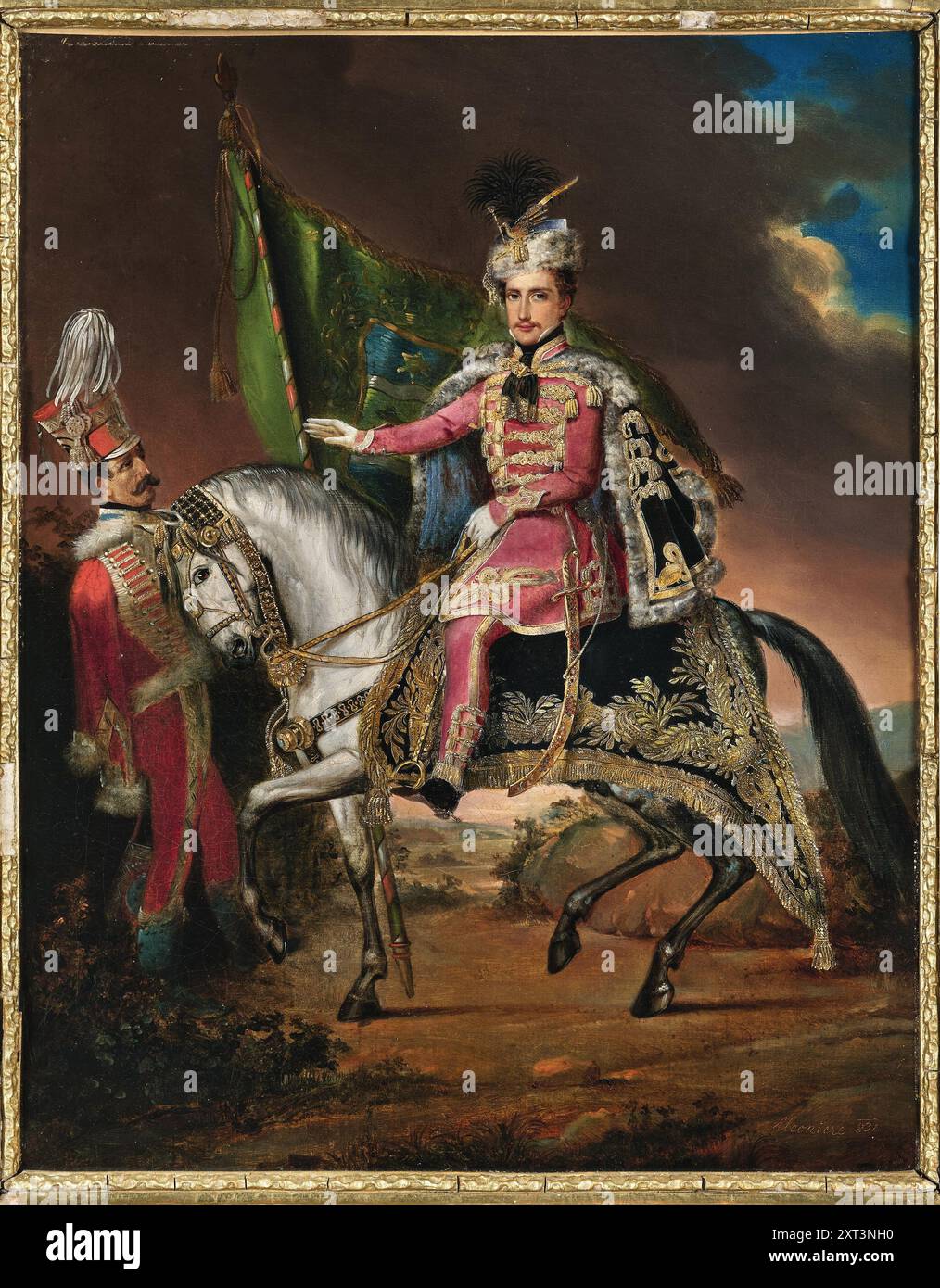 Comte Gy&#XF6;rgy K&#xe1;rolyi de Nagyk&#xe1;roly (1802-1877) à cheval en costume hongrois, 1831. Trouvé dans la Collection de la Collection privée. Banque D'Images
