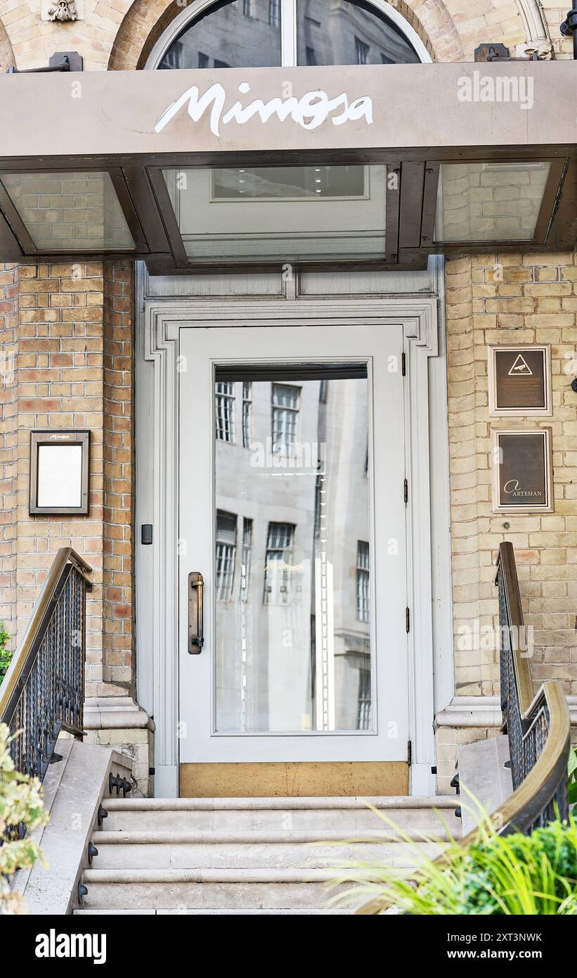 Bar à cocktails artésiens et restaurant Mimosa à l'hôtel cinq étoiles The Langham, Londres, Angleterre. Banque D'Images