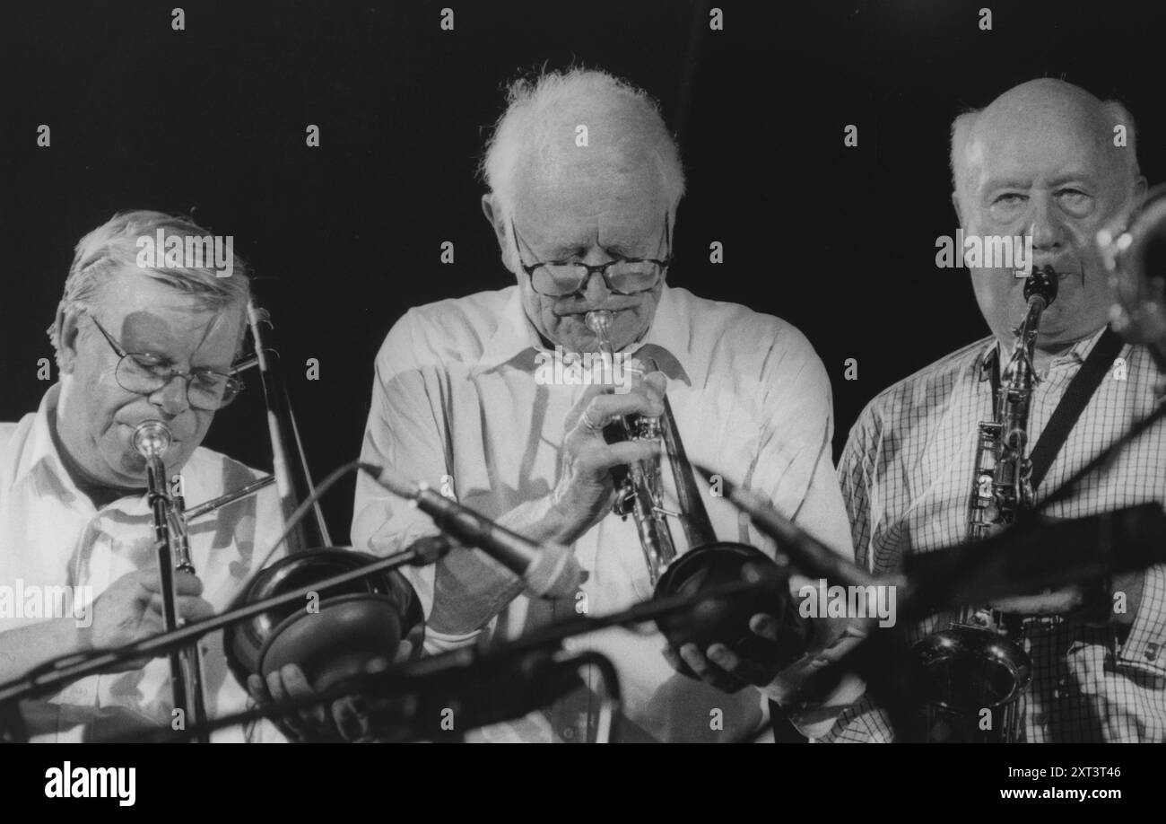 Humphrey Lyttelton et Pete Strange, Brecon Jazz Festival, 1998. Banque D'Images