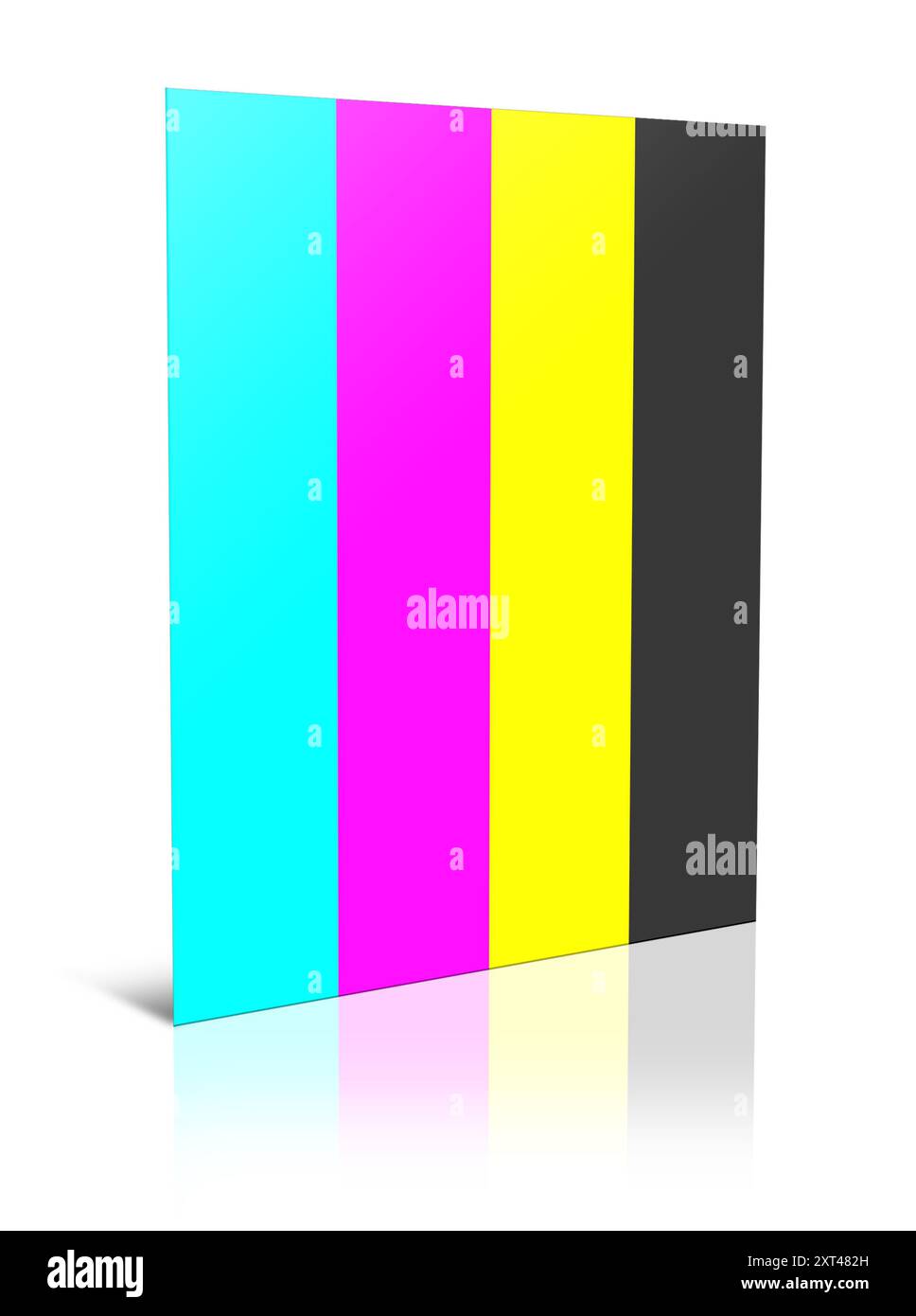 Quatre rapports CMJN modèle vierge noir, cyan, jaune, magenta pour les présentations et la conception. Rendu 3D. Image générée numériquement. Isolé o Banque D'Images