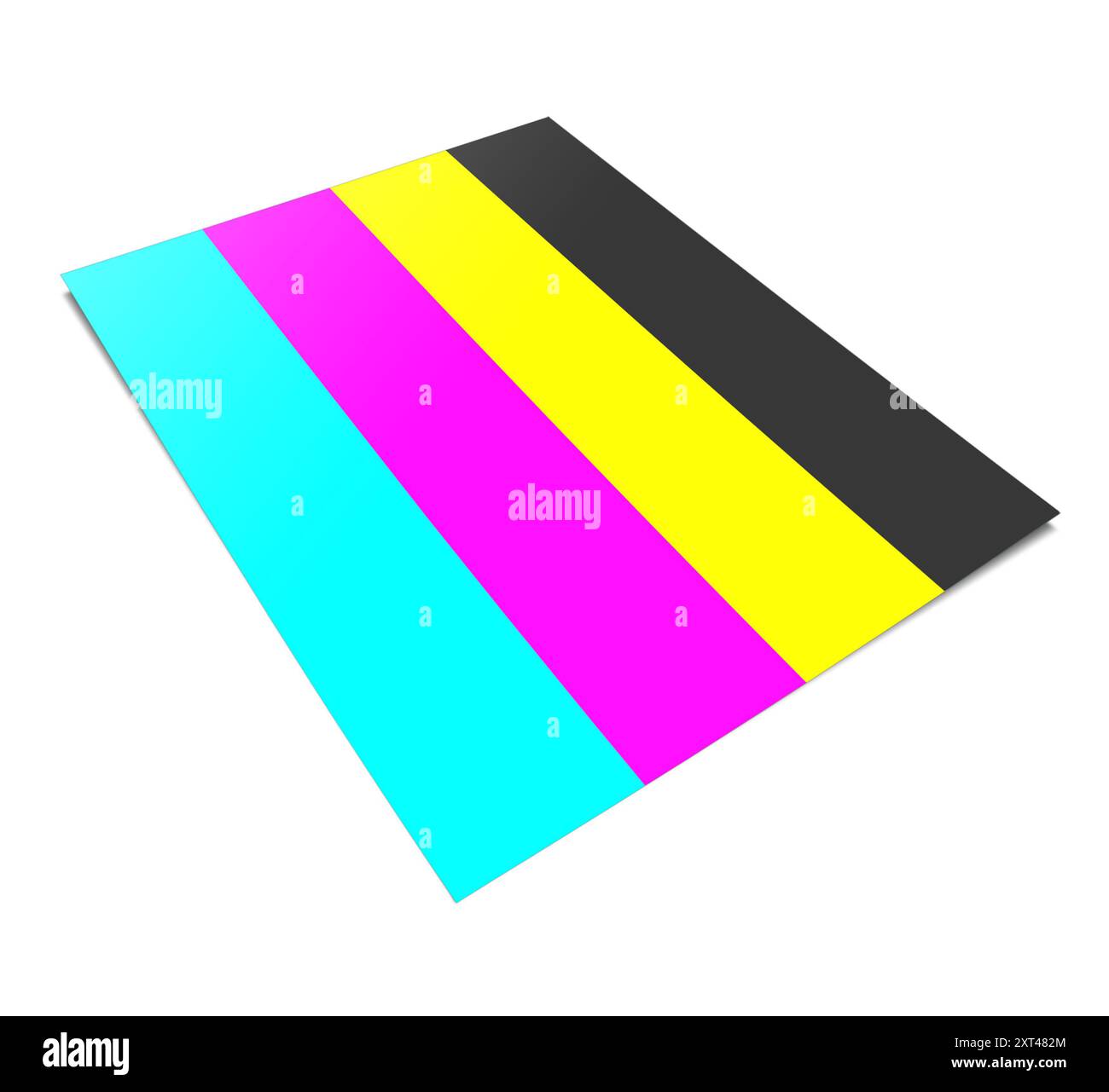 Quatre rapports CMJN modèle vierge noir, cyan, jaune, magenta pour les présentations et la conception. Rendu 3D. Image générée numériquement. Isolé o Banque D'Images