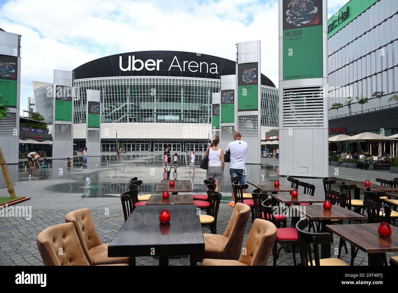 Berlin, Allemagne - 3 août 2024 : Uber Arena une arène intérieure polyvalente dans le quartier Friedrichshain de Berlin, Allemagne. Banque D'Images