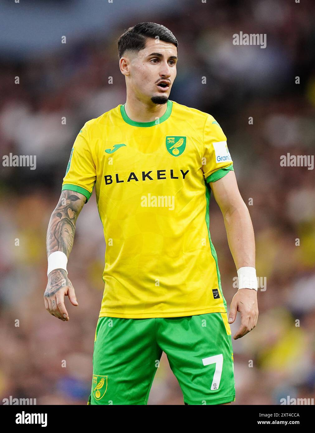 Borja Sainz de Norwich City lors du match du premier tour de la Carabao Cup à Carrow Road, Norwich. Date de la photo : mardi 13 août 2024. Banque D'Images