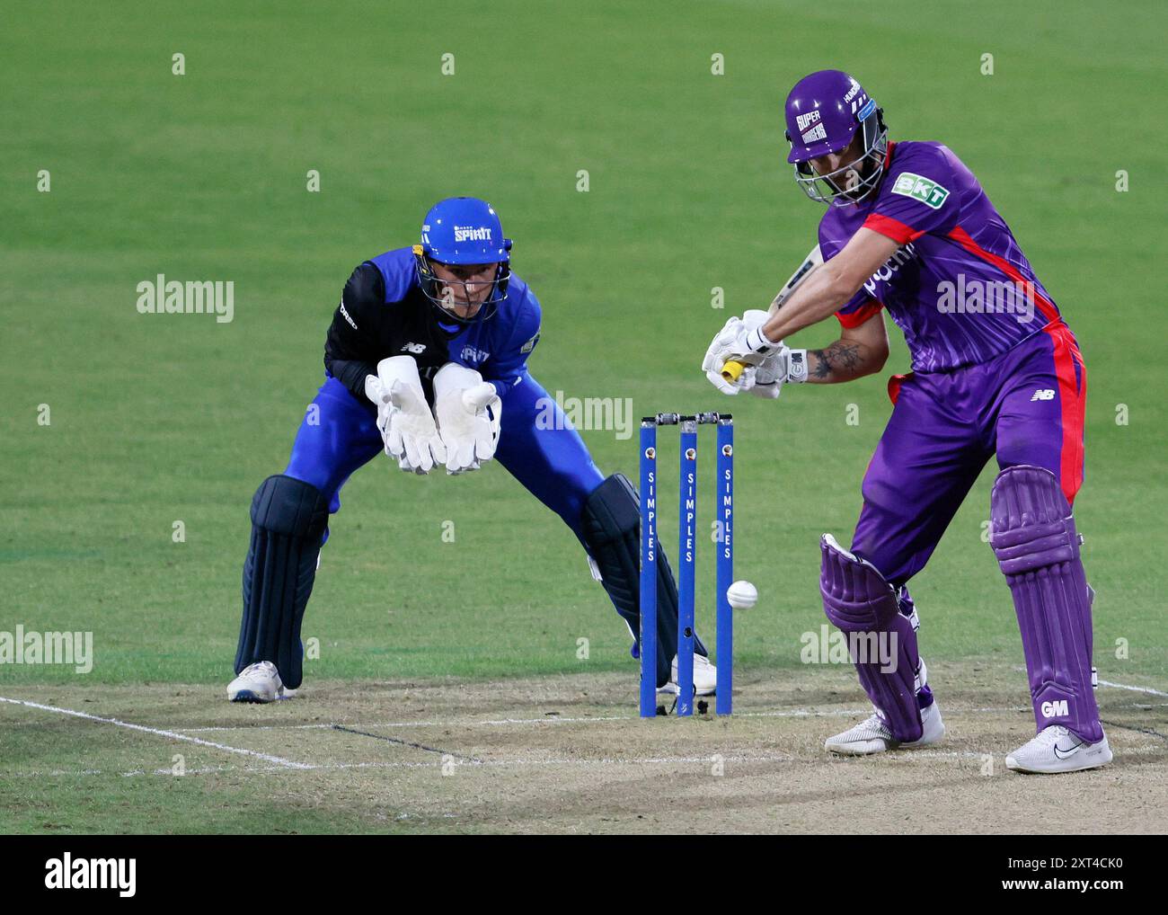 Matthew Short Batting des Northern Superchargers lors du match des cent hommes à Headingley, Leeds. Date de la photo : mardi 13 août 2024. Banque D'Images