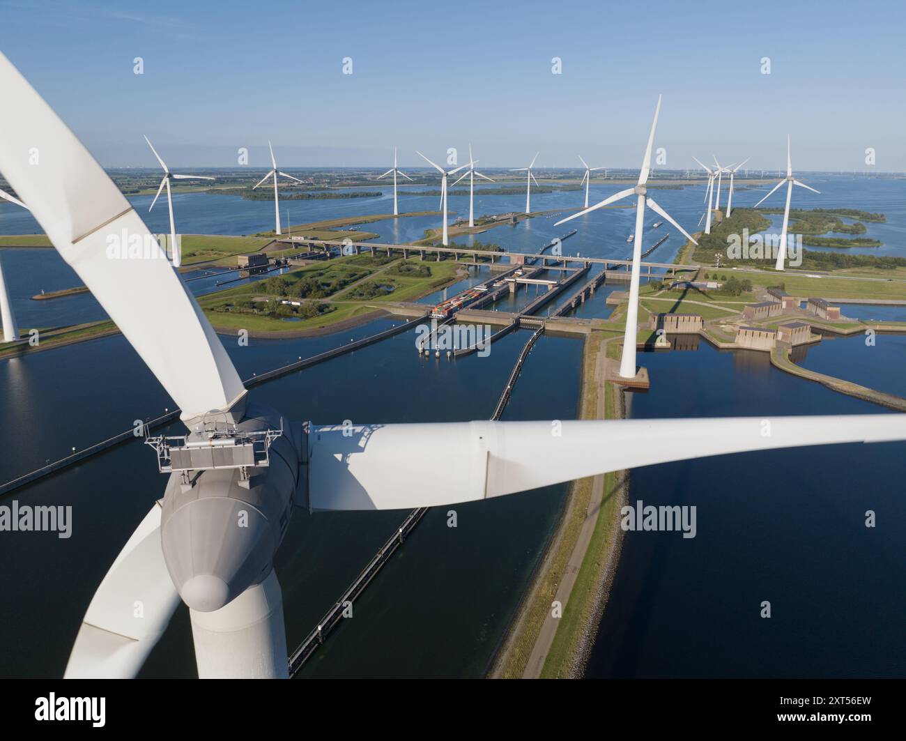 Écluses Philipsdam et Krammer, Delta travaille en Zélande, aux pays-Bas. Banque D'Images