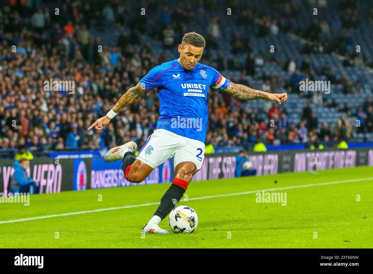 Glasgow, Royaume-Uni. 13 août 2024. Les Rangers ont joué au Dynamo Kyiv en Ligue des Champions, à Hampden Park, Glasgow, Écosse, Royaume-Uni. Le score final était Rangers 0 - 2 Dynamo Kyiv et les buts ont été marqués par O. Pikhalionok (82') et N. Voloshyn (84'). Crédit : Findlay/Alamy Live News Banque D'Images