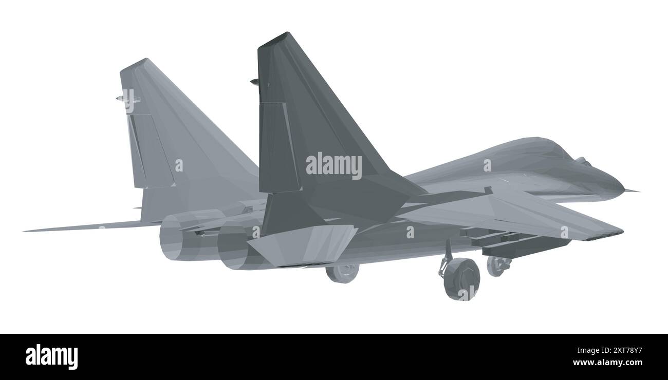 Avion de chasse polygonal. Illustration d'art vectoriel d'avion polygonal. Avion de guerre moderne. Vitesse supersonique. 3D... Illustration de Vecteur