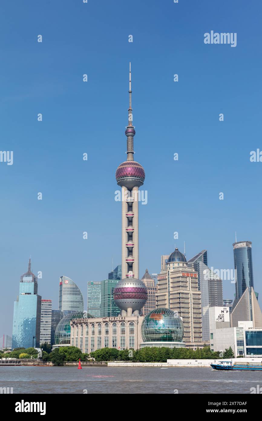 Vue des gratte-ciel de Shanghai depuis Bund. Pudong, Shanghai, Chine. Banque D'Images