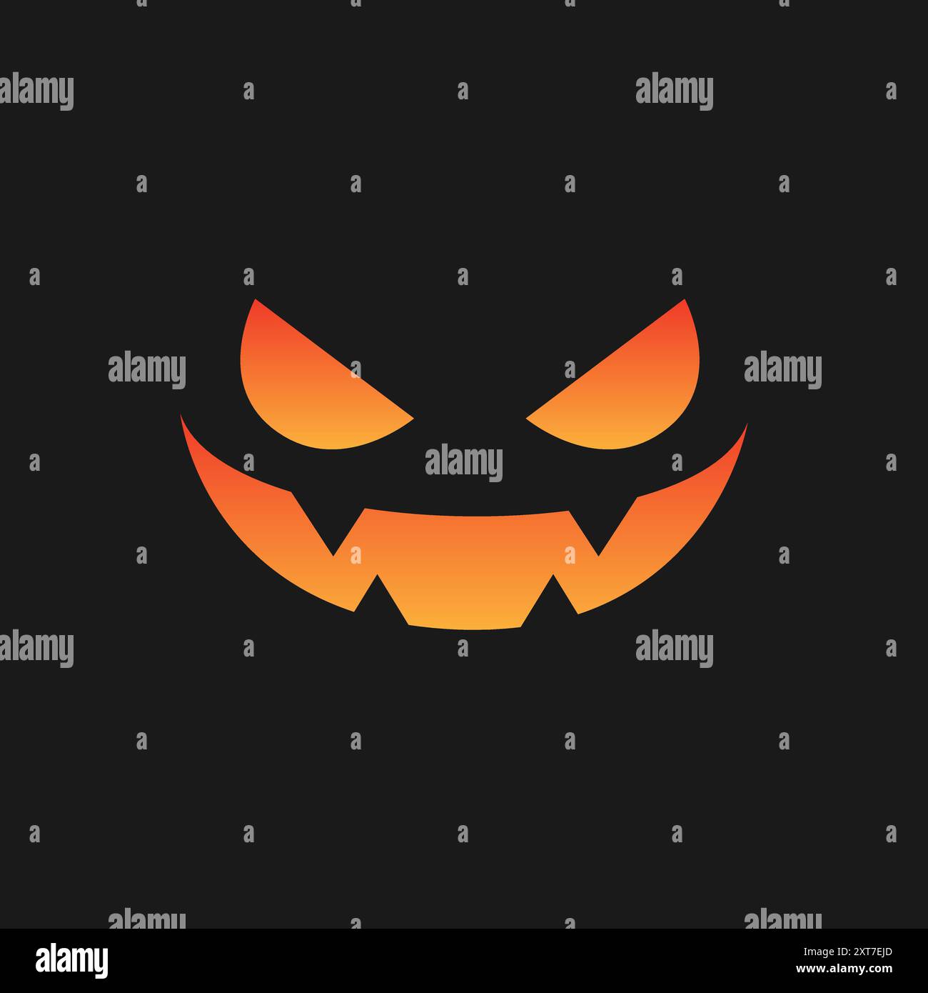 Jack O Lantern Monster face Halloween icône citrouille. Mignon drôle Evil face expression. Illustration de Vecteur