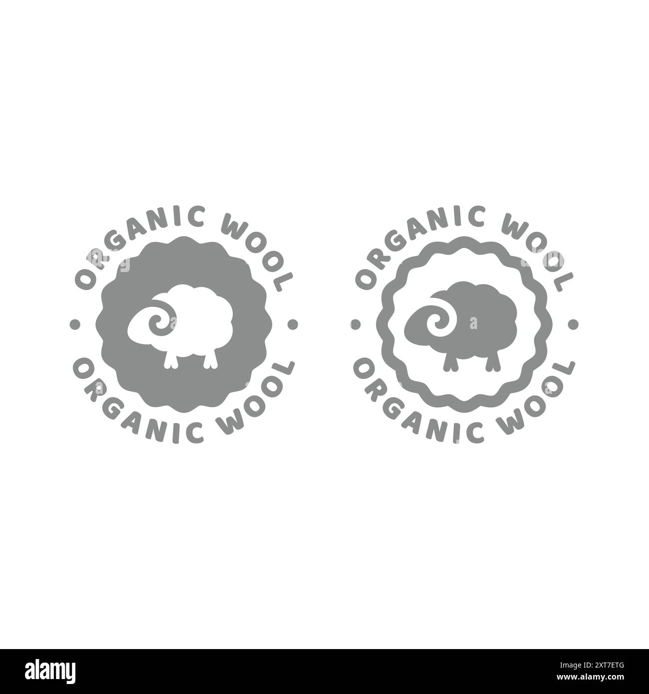 Étiquette vectorielle de laine organique. Icône de laine naturelle de mouton. Illustration de Vecteur