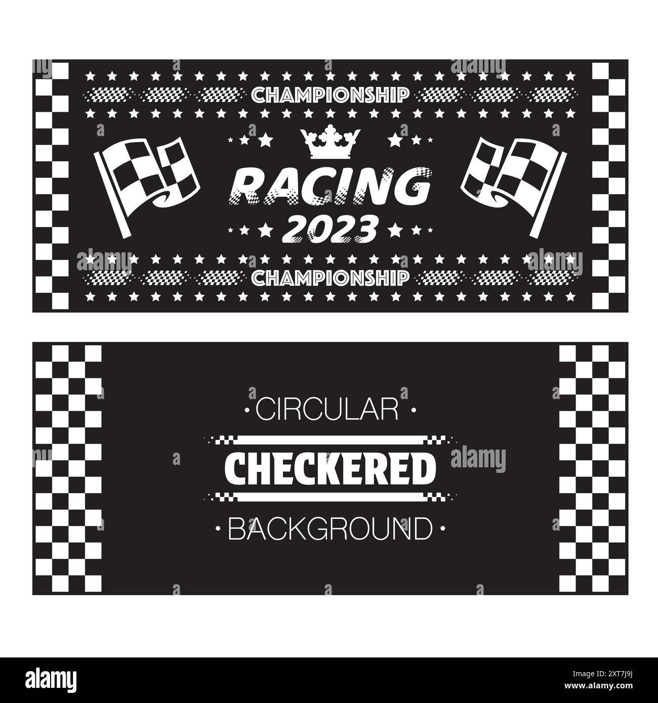 Billets de course à carreaux noir et blanc Illustration de Vecteur