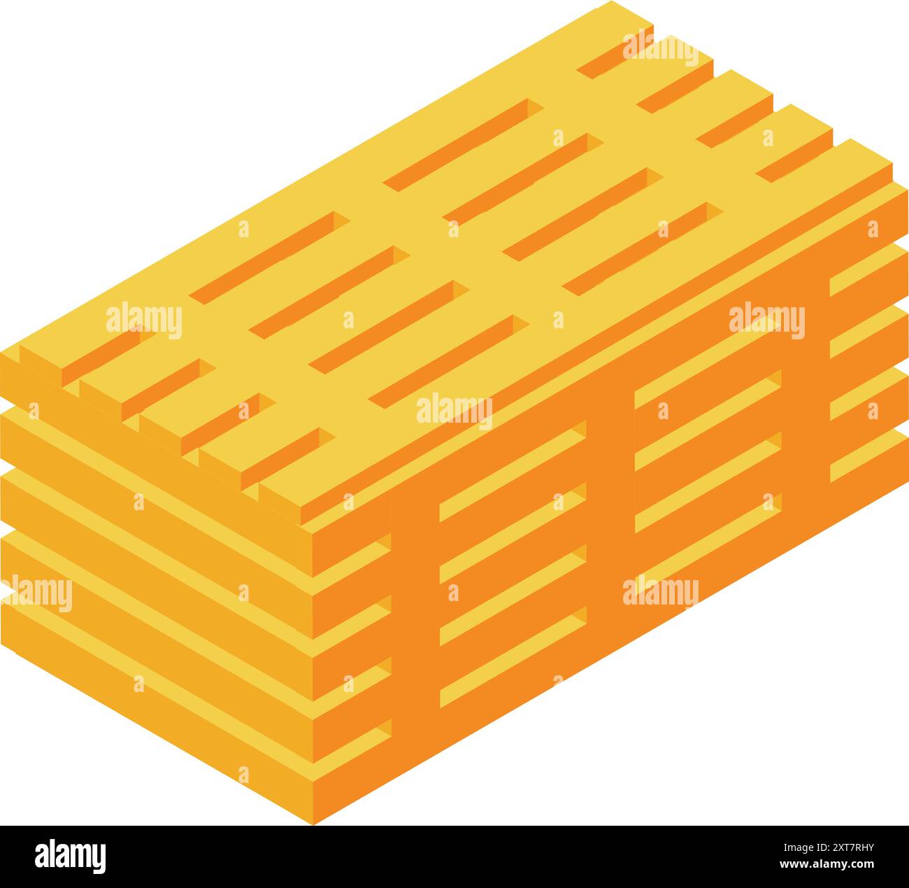 Pile de palettes en bois, couramment utilisées dans l'entreposage et la logistique pour le stockage et le mouvement efficaces des marchandises Illustration de Vecteur