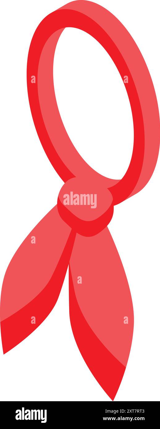 Mouchoir rouge noué à l'arrière, symbole de l'aventure et de l'esprit de plein air Illustration de Vecteur