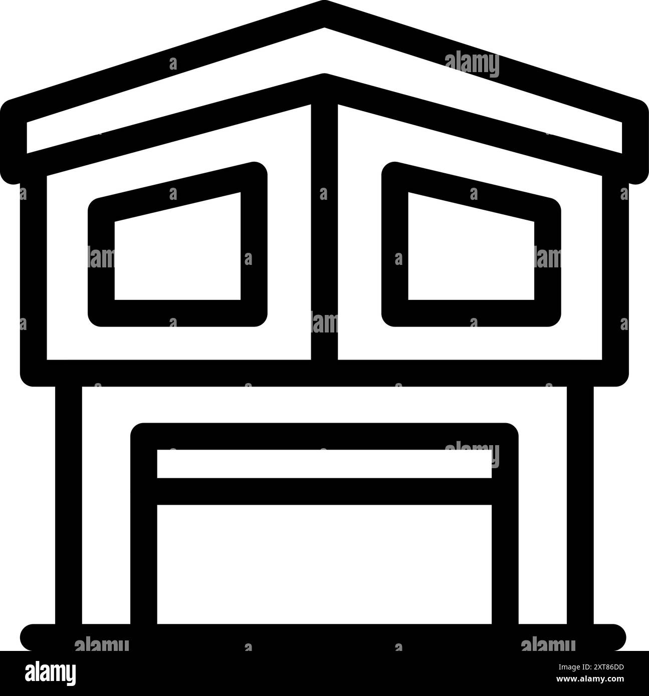 Icône vectorielle simple d'un bâtiment de garage privé avec des portes fermées Illustration de Vecteur Icône vectorielle simple d'un bâtiment de garage privé avec des portes fermées Illustration de Vecteur