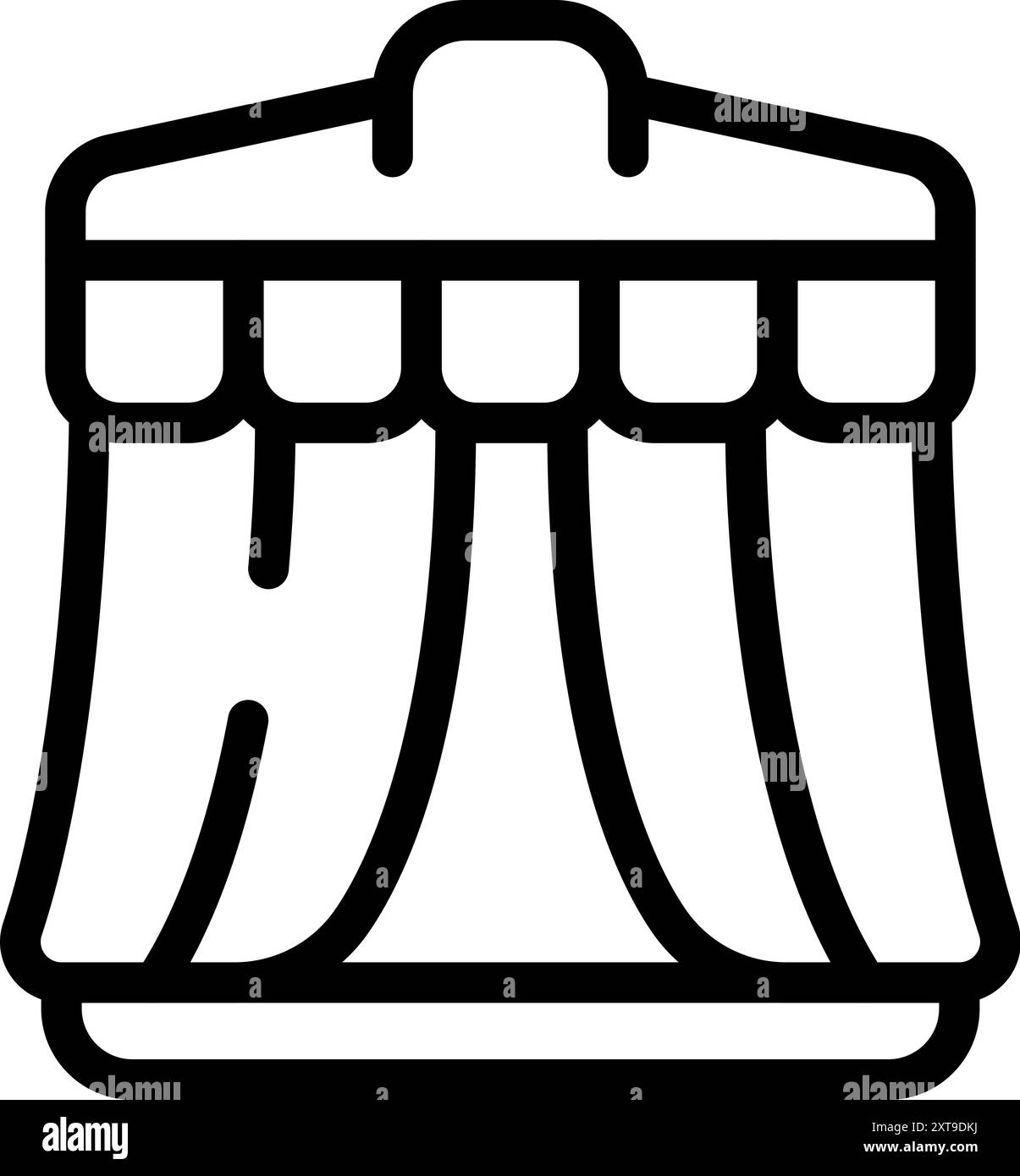 Simple icône d'art au trait d'une tente de cirque, capturant l'excitation et la joie d'une journée au cirque Illustration de Vecteur