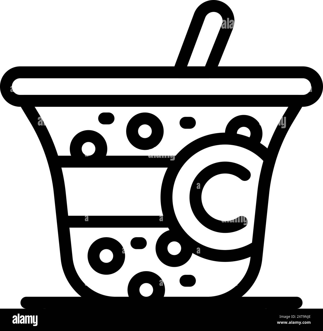 Cette icône représente le concept de protection d'une marque de thé à bulles avec copyright Illustration de Vecteur