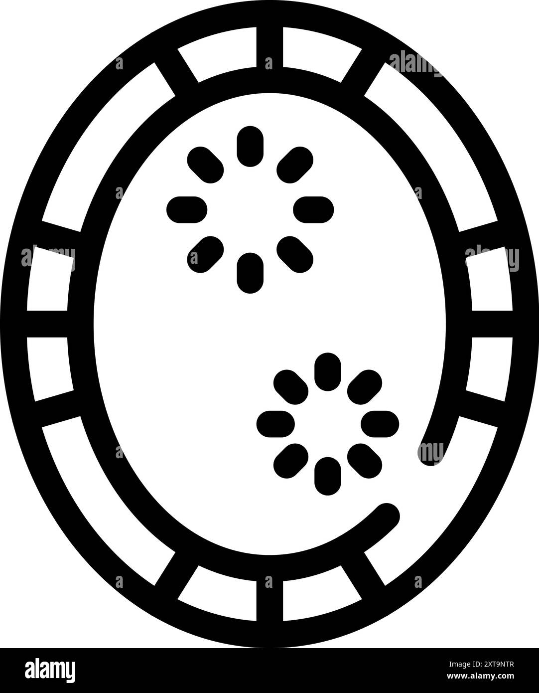 Icône vectorielle simple d'une boîte de Pétri avec des colonies bactériennes en croissance, idéale pour le contenu scientifique ou médical Illustration de Vecteur