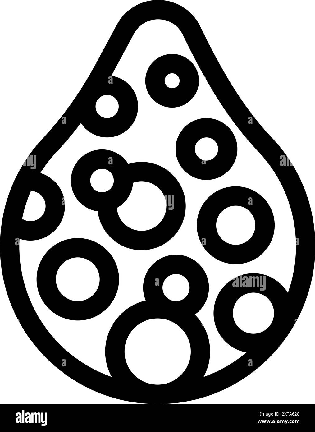 Icône simple et audacieuse d'un foie avec cirrhose, parfait pour les conceptions médicales et de soins de santé Illustration de Vecteur