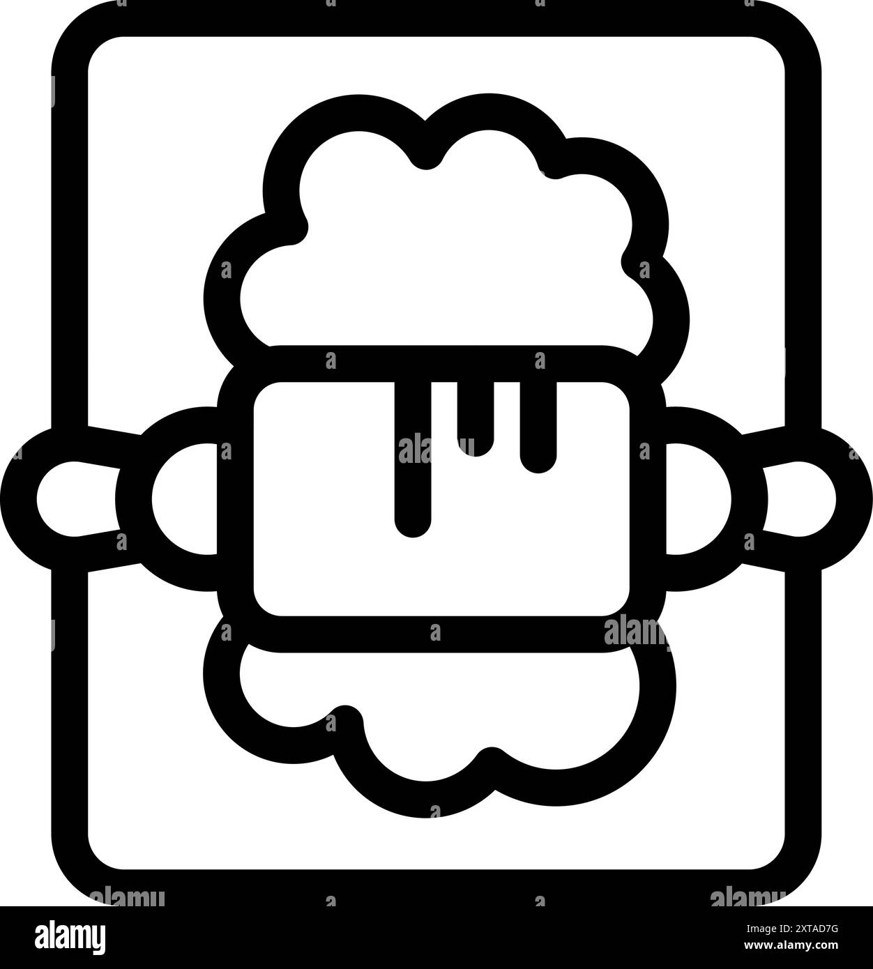 Icône vectorielle simple d'un boulanger pétrissant la pâte pour faire du pain Illustration de Vecteur
