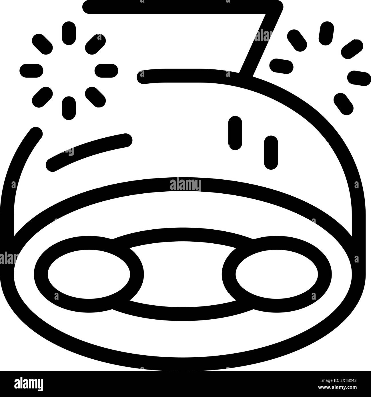 Icône vectorielle simple d'un plafonnier avec deux ampoules brillantes, parfait pour la décoration intérieure et les projets de conception d'éclairage Illustration de Vecteur