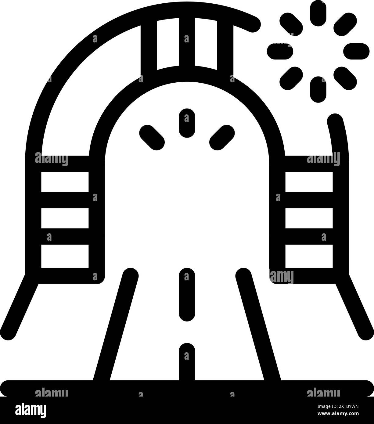 La route du tunnel mène à une lumière incandescente à la fin Illustration de Vecteur