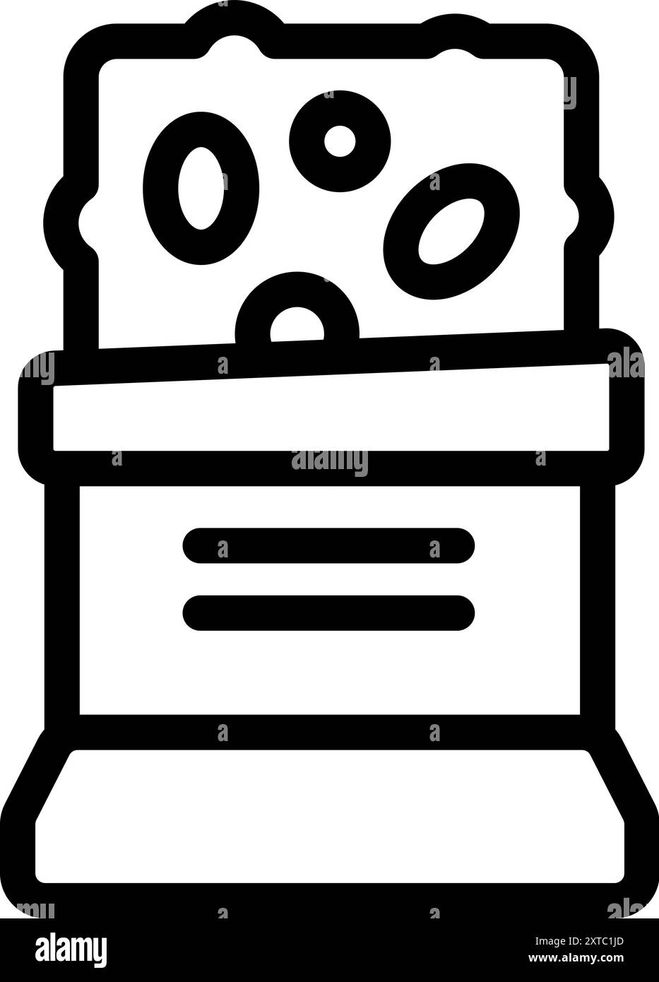 Icône d'art au trait d'une boîte de conserve avec des sardines, illustrant les fruits de mer conservés pour une longue durée de conservation Illustration de Vecteur