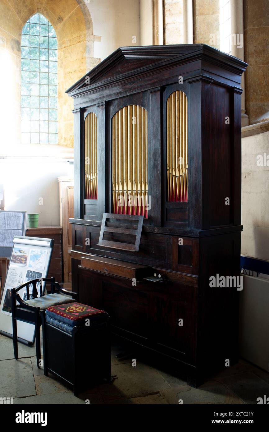 L'orgue, Mary the Virgin Church, Pillerton Hersey, Warwickshire, Angleterre, Royaume-Uni Banque D'Images