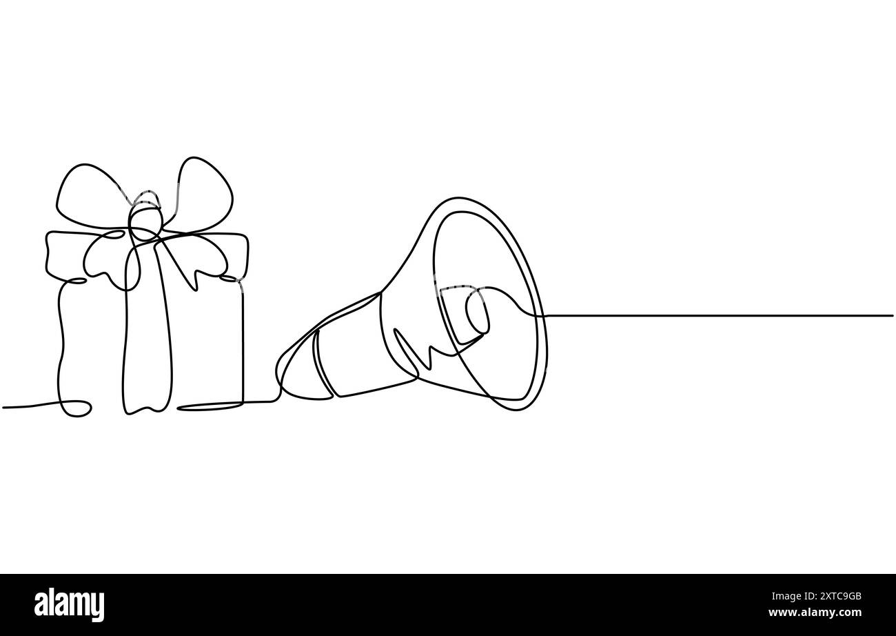 Dessin continu d'une ligne Black Friday concept Doodle illustration vectorielle, Illustration de Vecteur