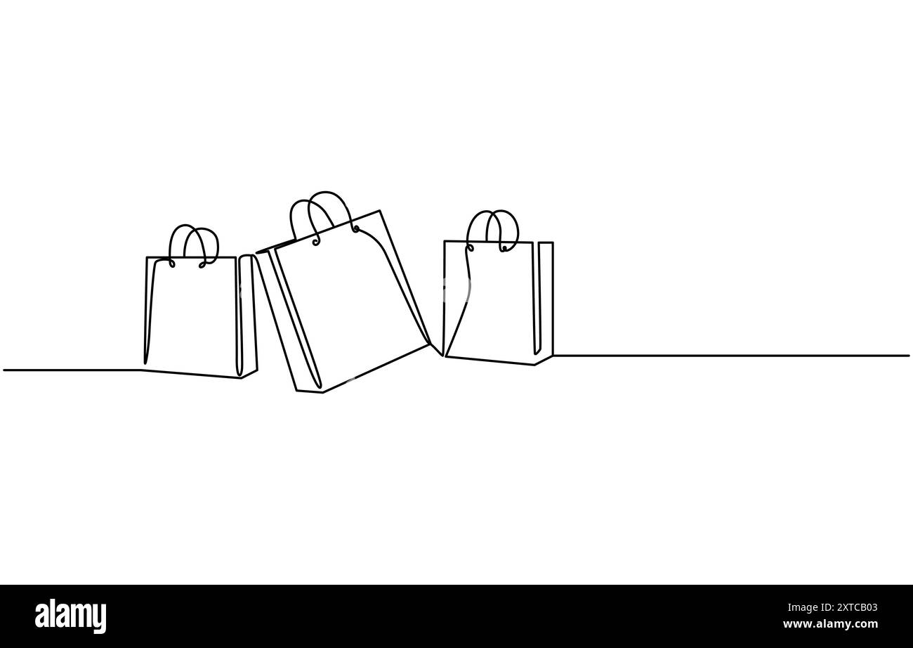 Dessin continu d'une ligne Black Friday concept Doodle illustration vectorielle, Illustration de Vecteur