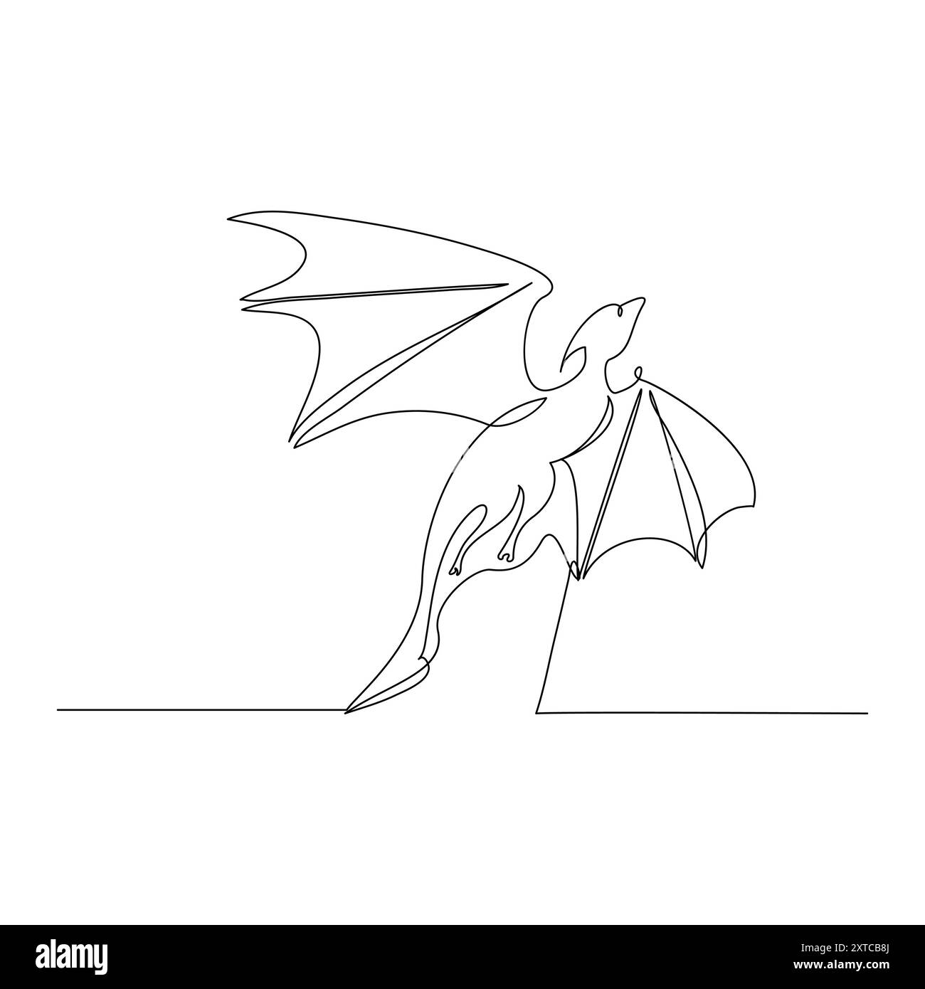 Une ligne continue dessinant dragon Illustration de Vecteur