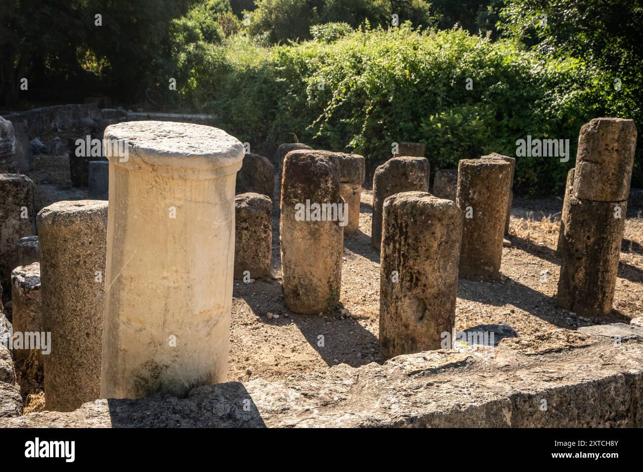 La Cour de Pan à Banias ou Banyas officiellement nommé réserve naturelle et parc archéologique Hermon Stream, hauteurs du Golan, Israël Banque D'Images