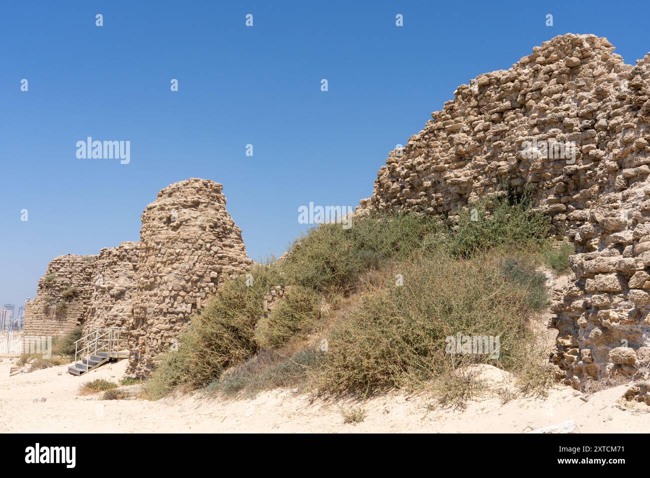 Tel Ashdod, les vestiges de la ville philistine d'Ashdod était une ancienne métropole levantine située à quelques kilomètres au sud de la ville moderne Ashdod Banque D'Images