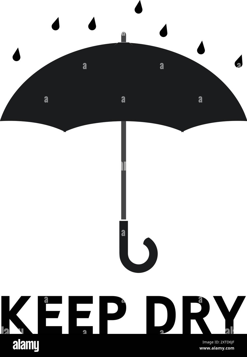 Garder au sec avec l'icône parapluie, paquet sec, symbole garder au sec, protection contre les gouttes d'eau, icône parapluie pluie de pluie Illustration de Vecteur