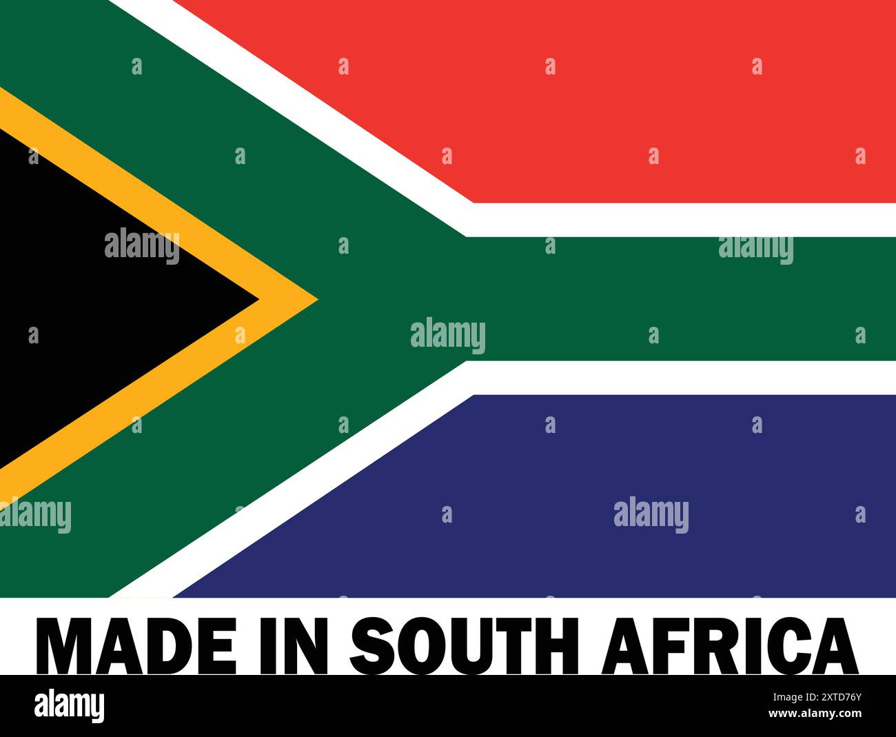 Fabriqué en Afrique du Sud, fabriqué en Afrique du Sud, signe de fabrication, icône de produit, icône fabriqué en Afrique du Sud, fabriqué en Afrique du Sud avec drapeau Illustration de Vecteur