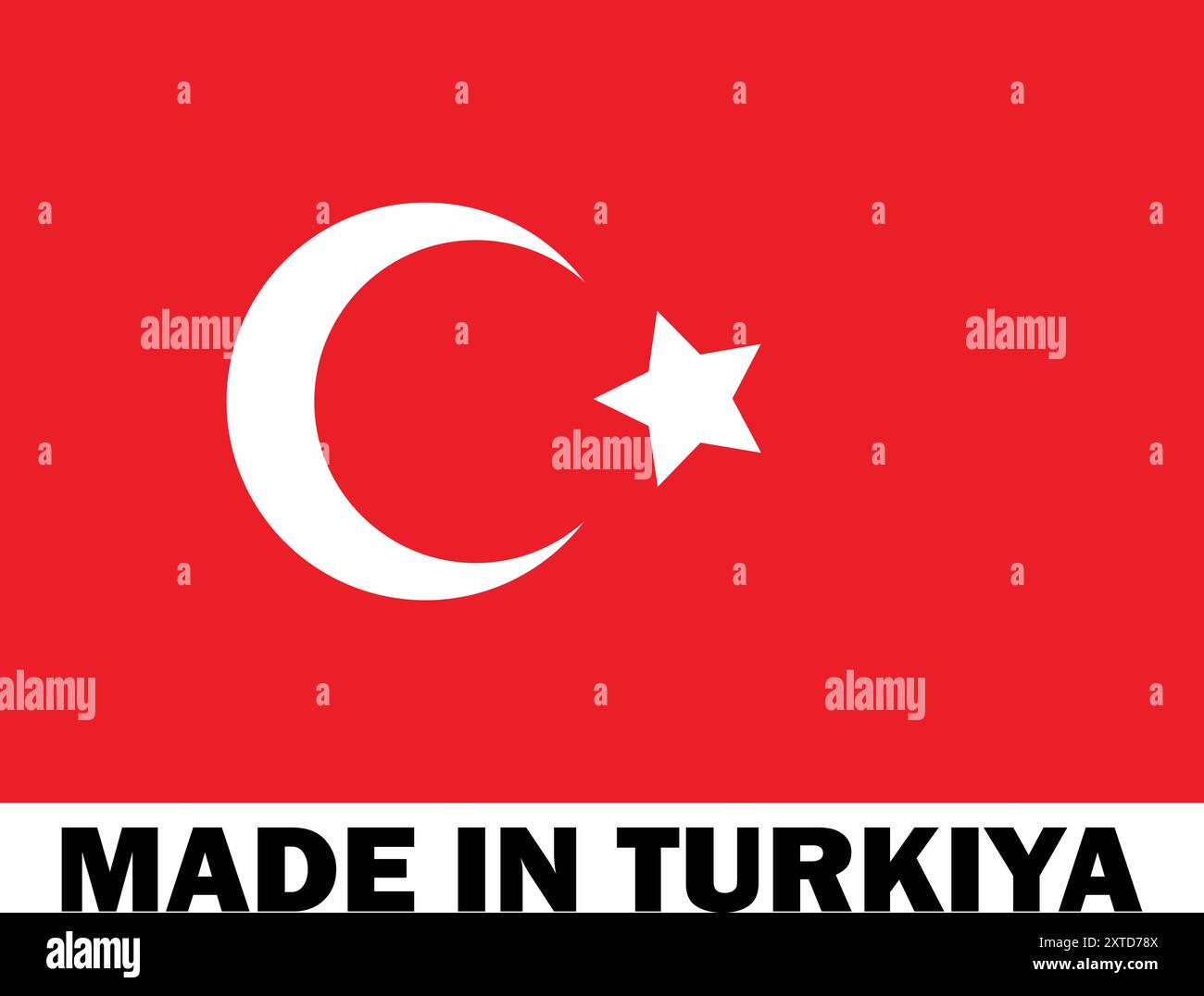 Fabriqué en Turquie, fabriqué en Turquie, signe de fabrication, icône de produit, icône fabriqué en Turquie, fabriqué en Turquie avec drapeau Illustration de Vecteur