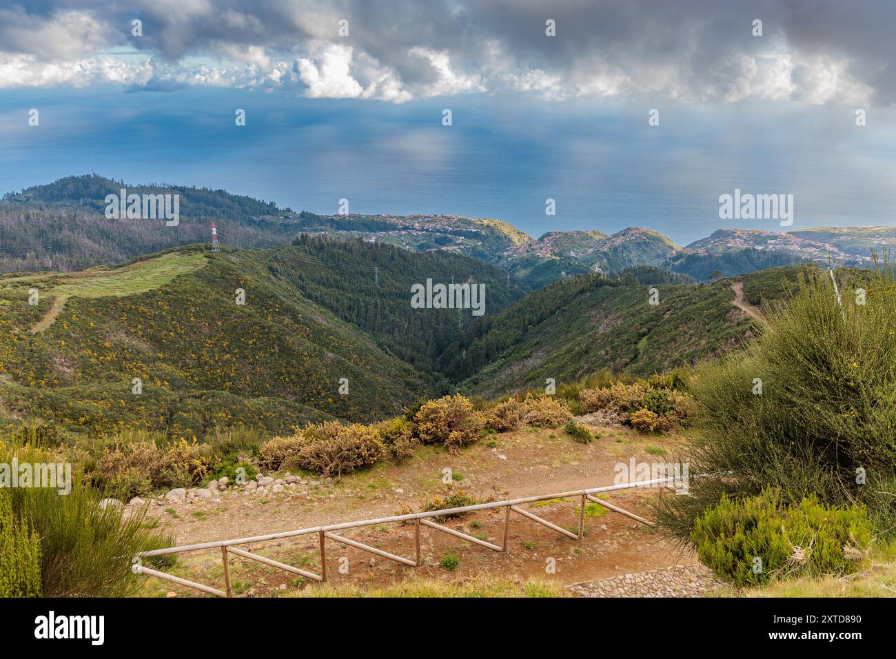 Paysage autour de Rabacal et Levada do Risco sur l'île de Madère, Portugal Banque D'Images