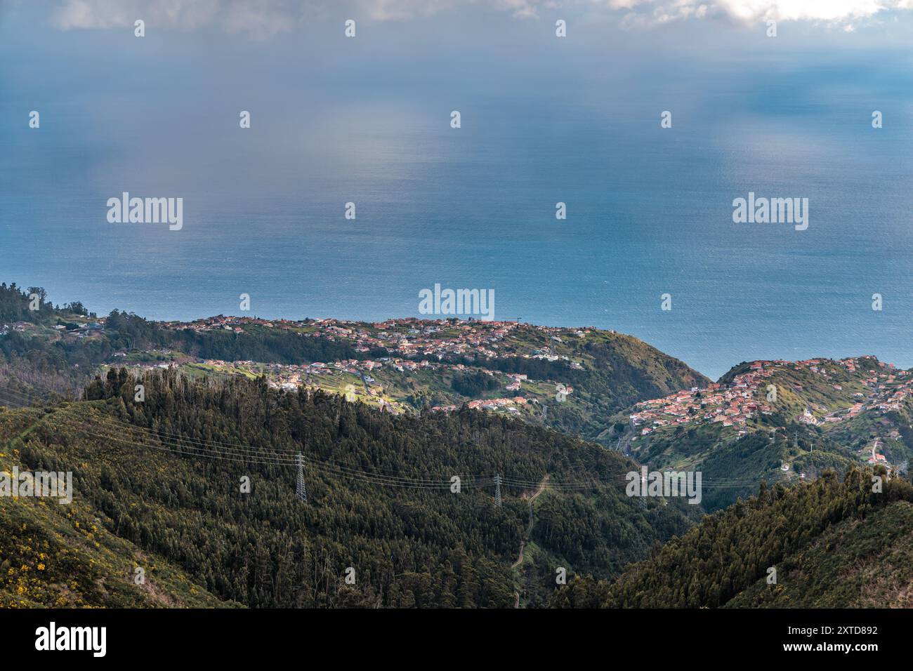 Paysage autour de Rabacal et Levada do Risco sur l'île de Madère, Portugal Banque D'Images