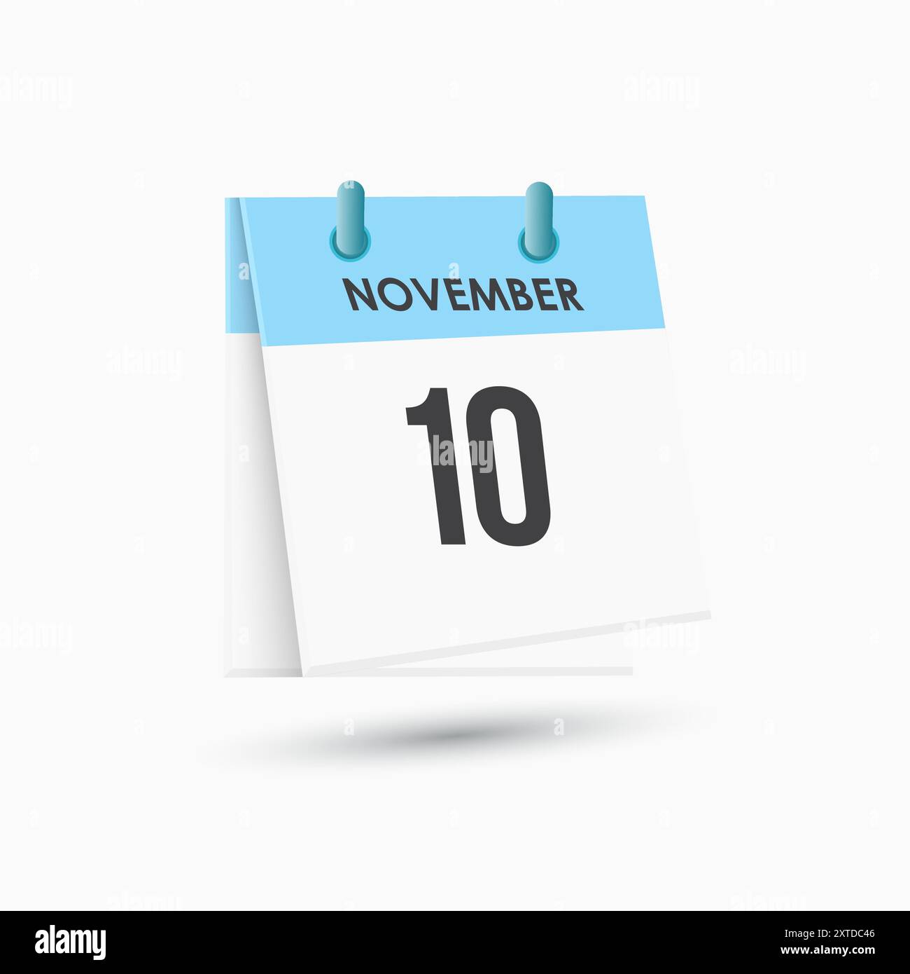 10 novembre - calendrier et planificateur de temps. Icône de rappel du calendrier quotidien. Illustration vectorielle. Illustration de Vecteur