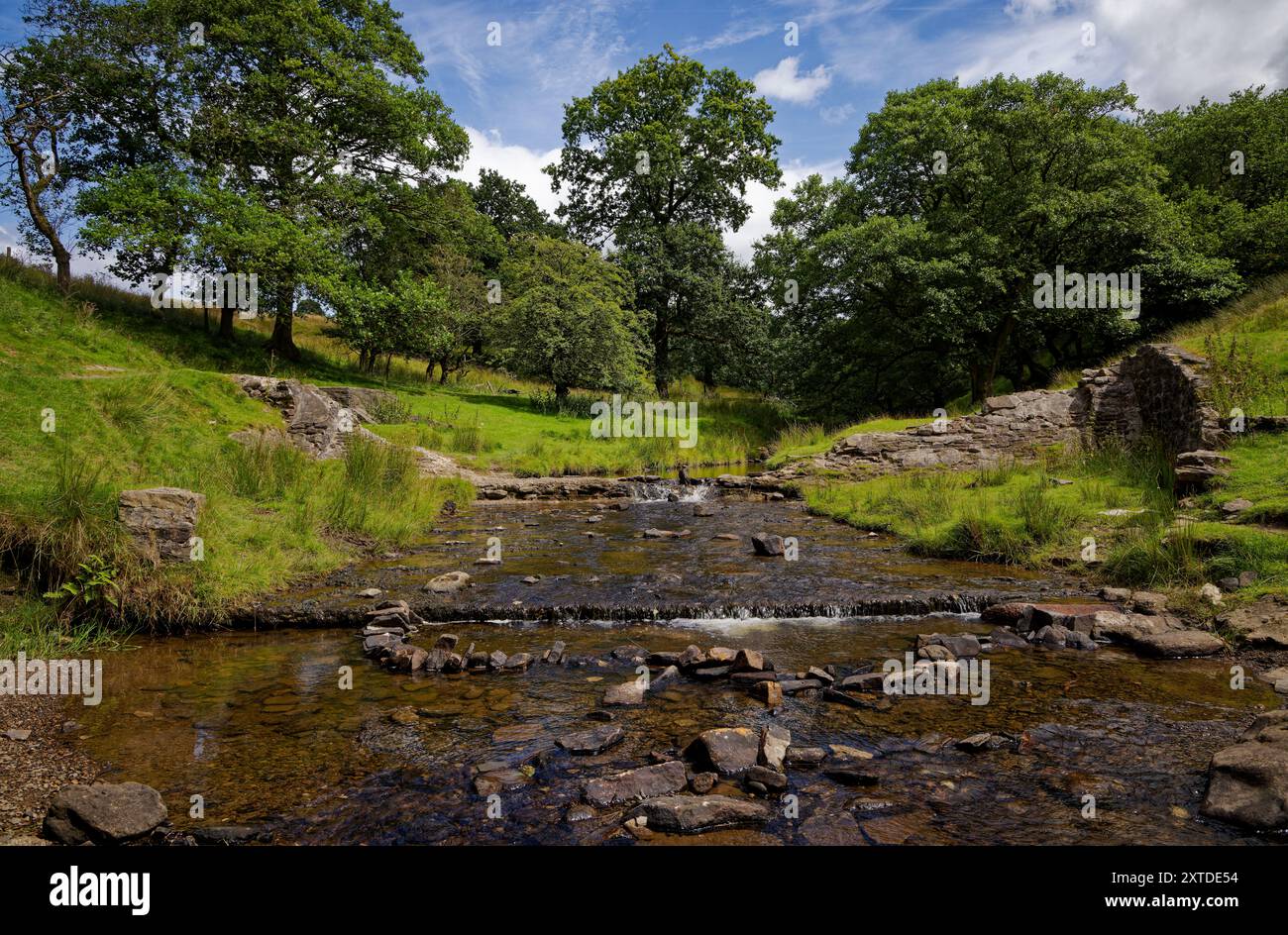 Site de l'ancien déversoir sur le ruisseau Dearden Banque D'Images