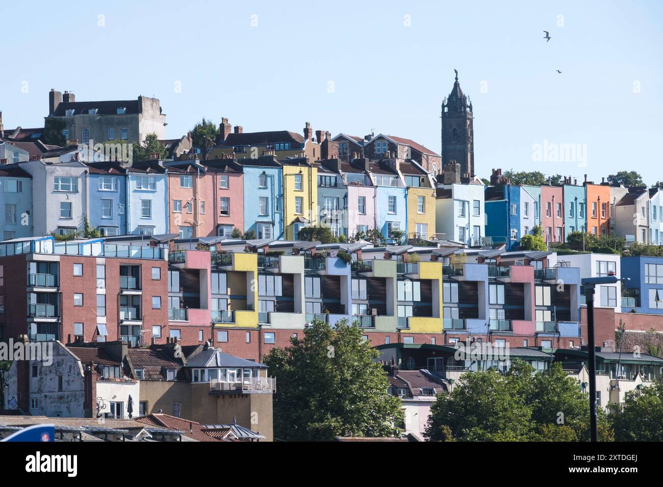 Les maisons colorées de Clifton Wood et Hotwells du port de Bristol Banque D'Images